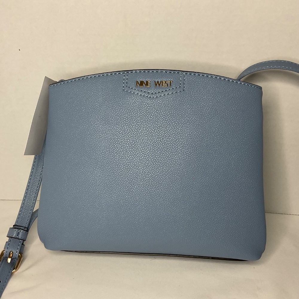 Nine West light blue leather cross body handbag - Picture 6 of 8